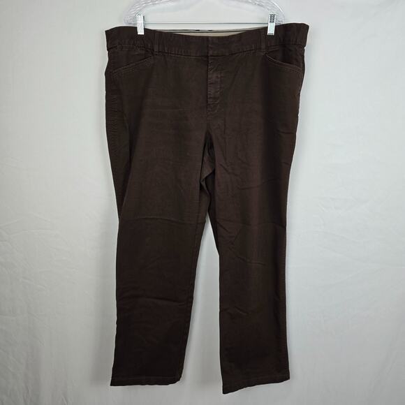 Cj Banks Signature Comfort Pants Women's 22W Brown Straight - Picture 1 of 16